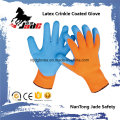 10g Cotton Palm Blue Latex Crinkle Finish Coated Safety Work Glove